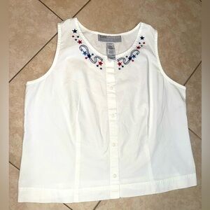 Sag Harbor White Embellished Tank Top